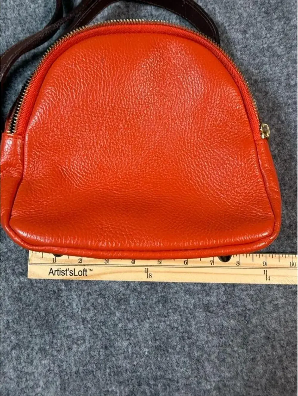 Divina Firenze Genuine Leather Orange Mini Backpack